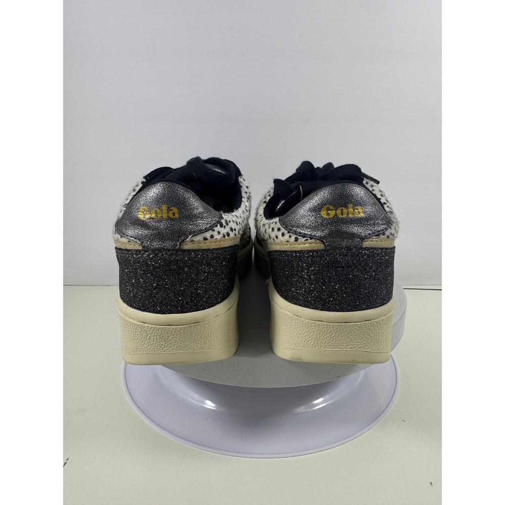 Gola Superslam Women's Sneakers Low Top Black Gold Cheetah Faux Fur Size 9‎ - Picture 8 of 14
